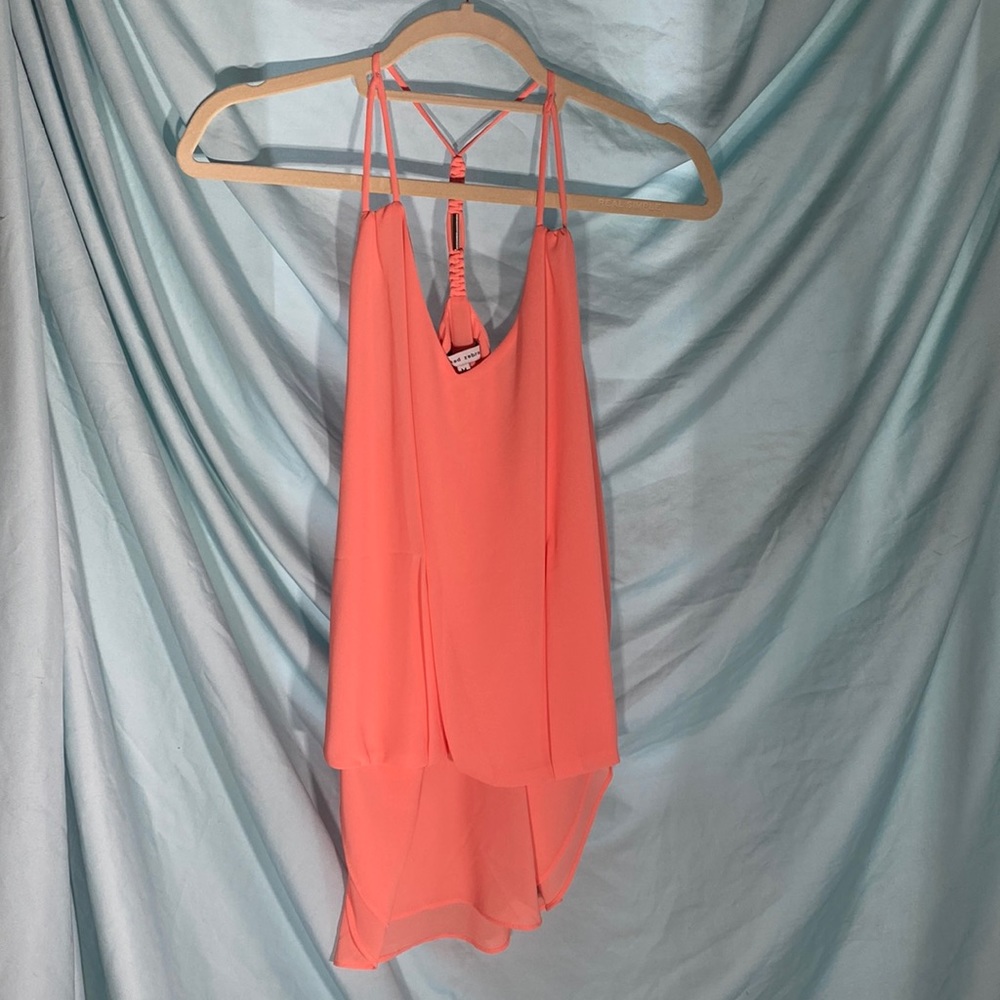 SIze M coral tank gold accent.